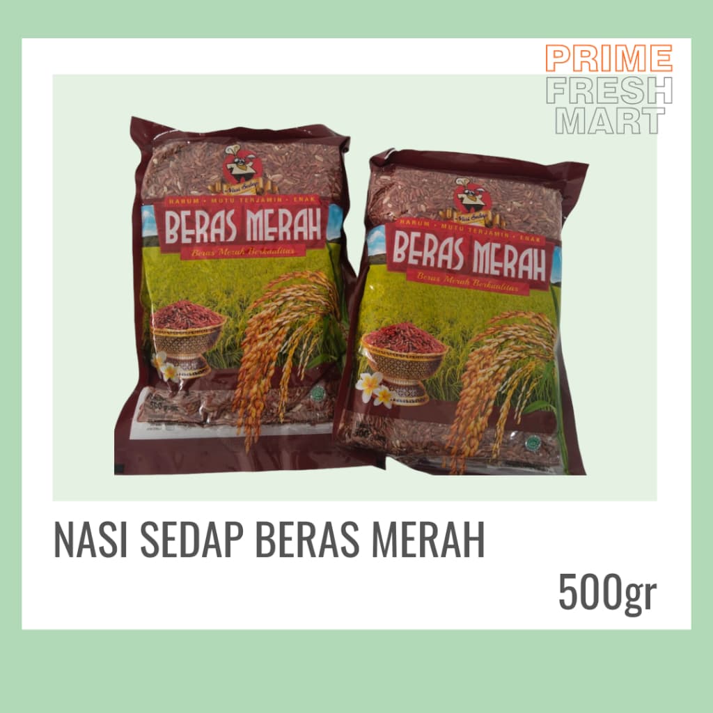 Beras Merah Merek Nasi Sedap Kemasan 500gr