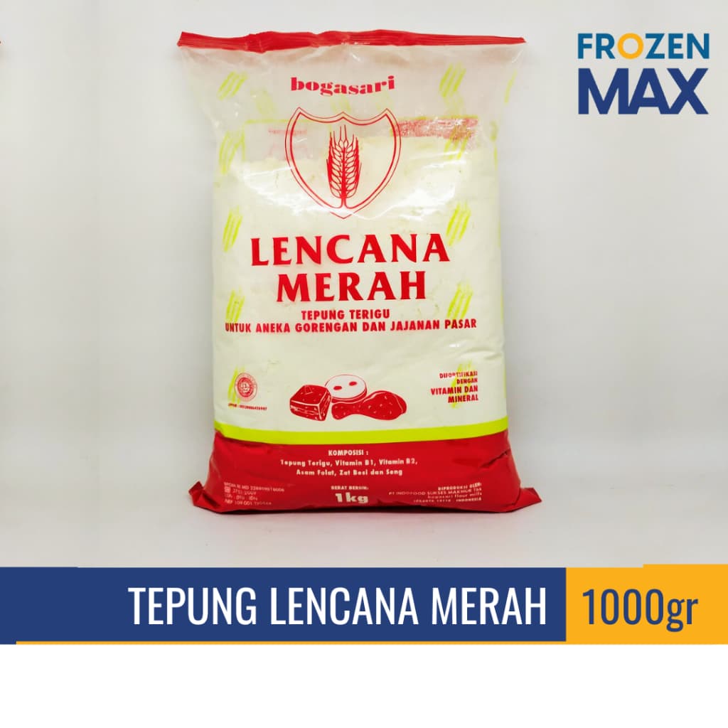 Tepung Lencana Merah 1000gr | Tepung Terigu Untuk Aneka Gorengan dan Jajanan Pasar | Tepung Bogasari