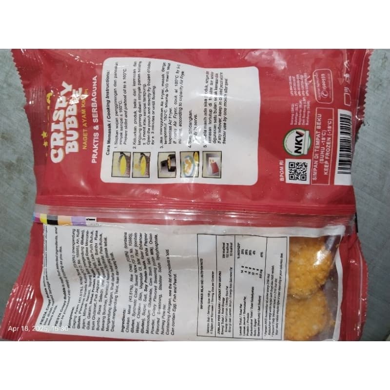 Fiesta Crispy Bubble Chicken Nugget Naget Ayam krispi Kemasan 400gr - foto 4