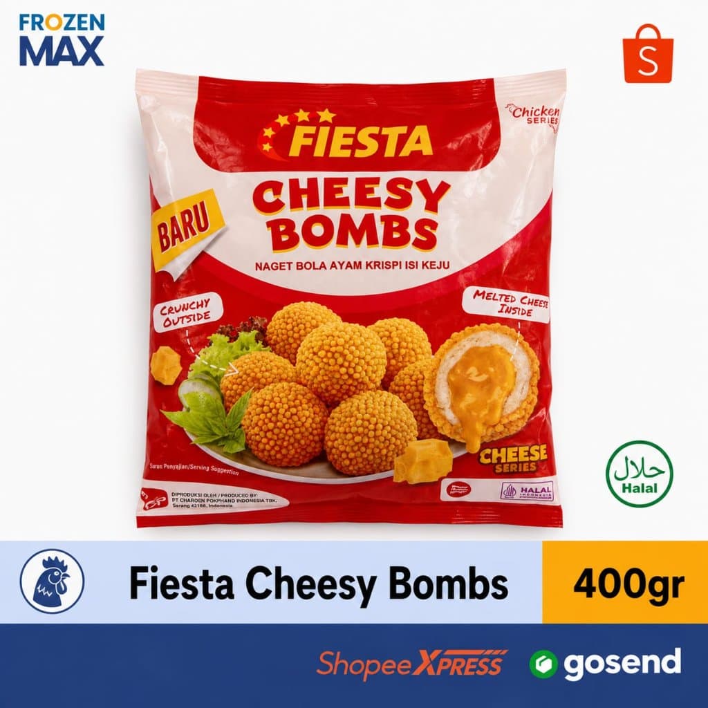 Fiesta Cheesy Nugget 400gr | Bola Ayam Isi Keju Lumer