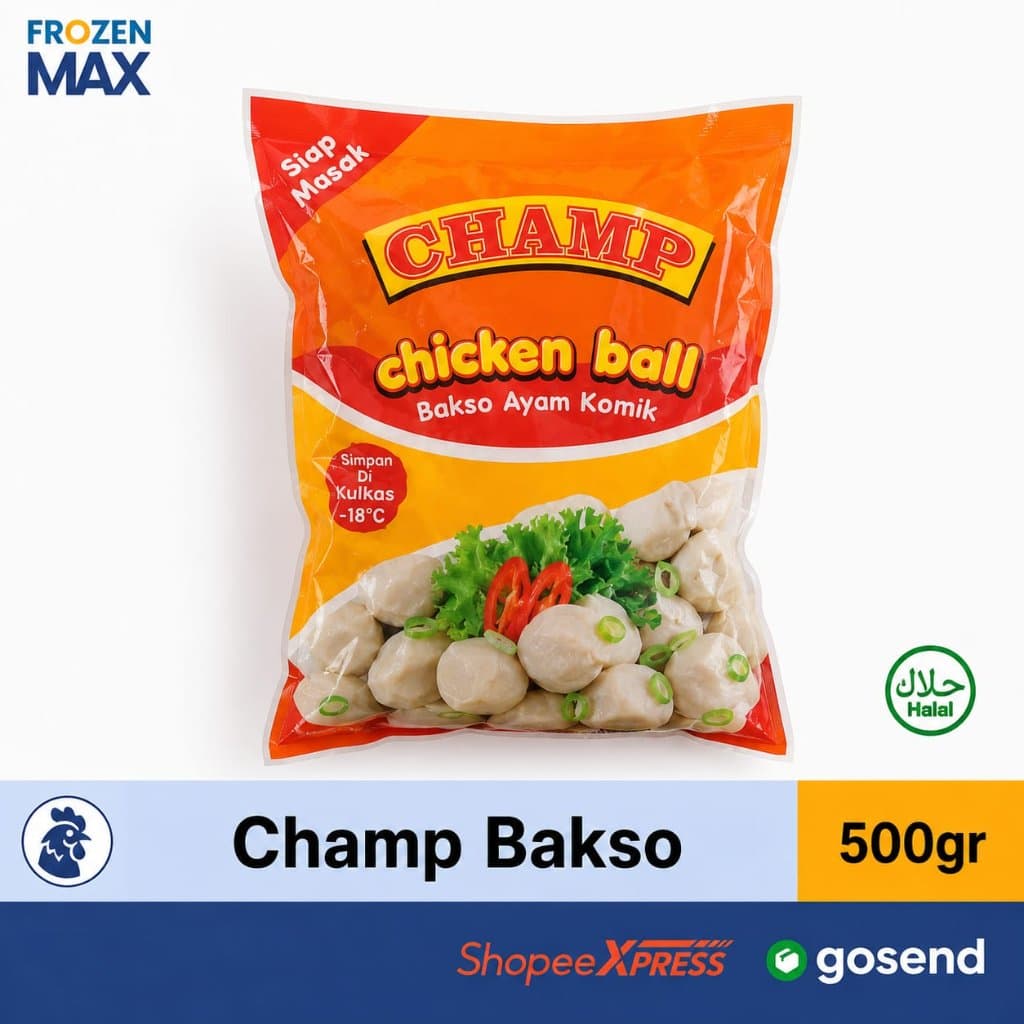 Champ Chicken Ball 500gr | Champ Bakso Ayam Kombinasi | Siap Masak