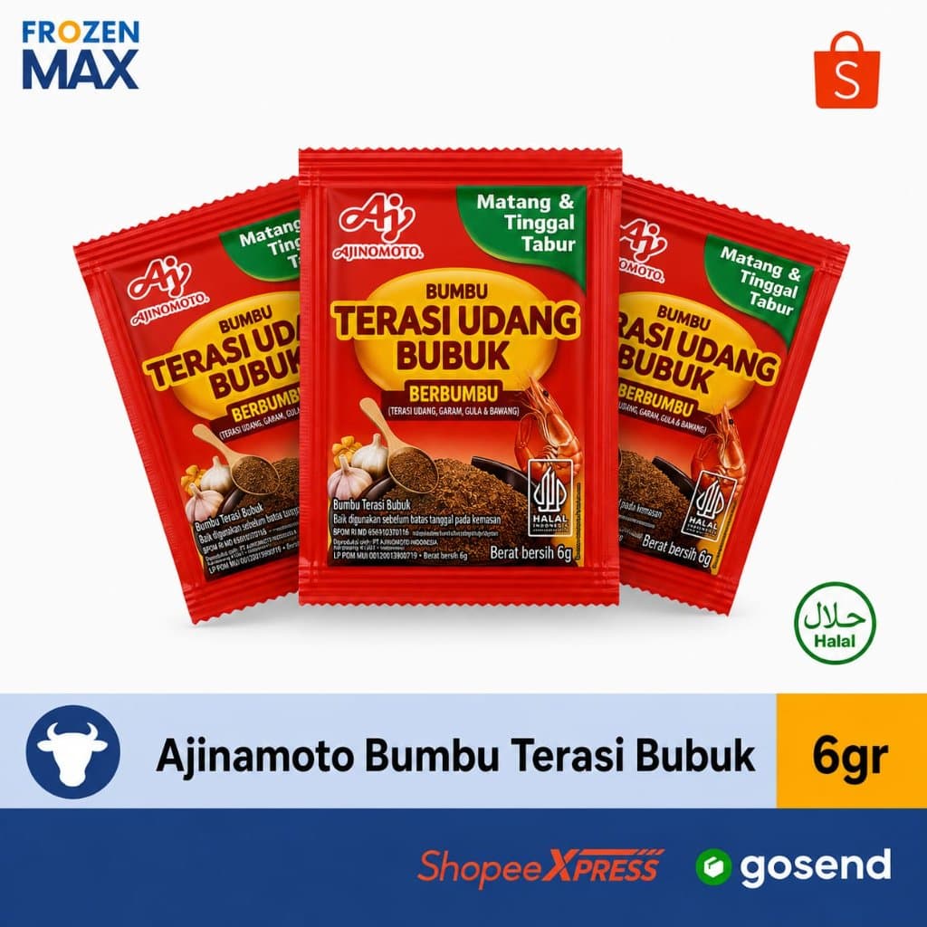 Ajinamoto Bumbu Terasi Udang Bubuk 6gr | Matang & Tinggal Tabur