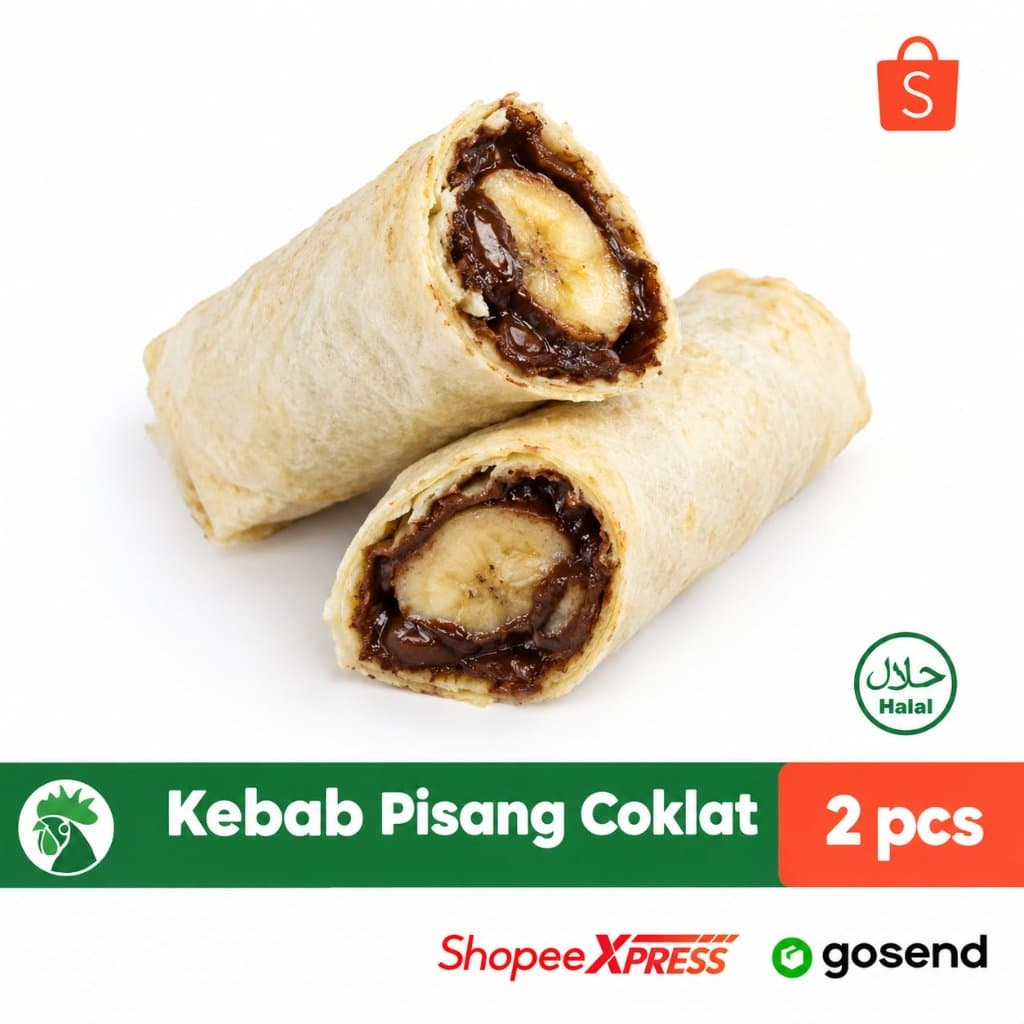 Kebab Pisang Coklat Lumer | Kebab Piscok Premium | Siap Masak & Praktis