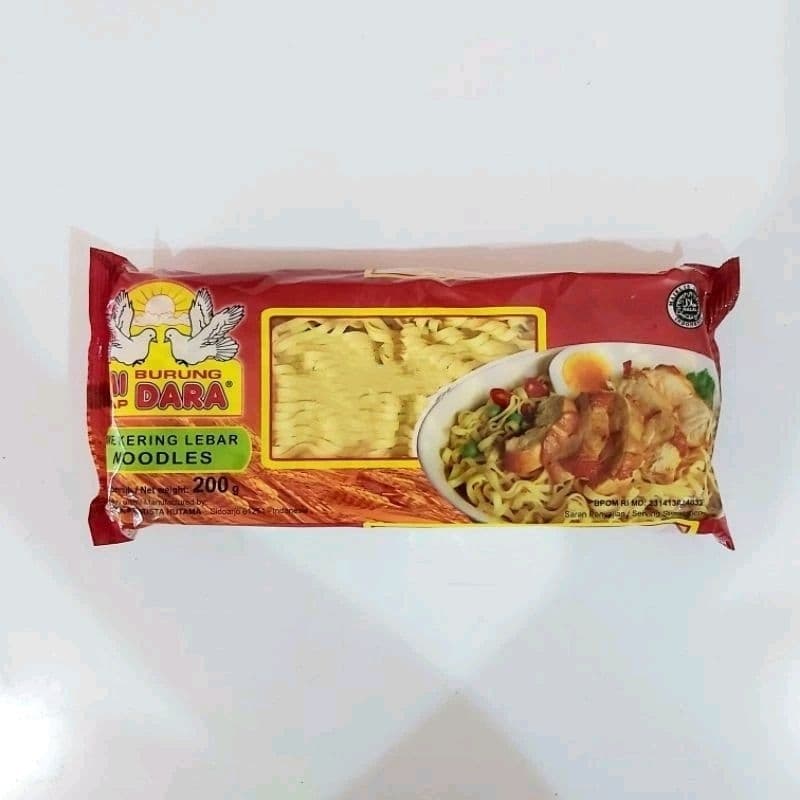 Mi Cap Burung Dara Noodle Kering Lebar 200gr, Kemasan Merah, Halal - Mie Telur - foto 3