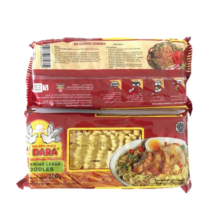 Mi Cap Burung Dara Noodle Kering Lebar 200gr, Kemasan Merah, Halal - Mie Telur - foto 2