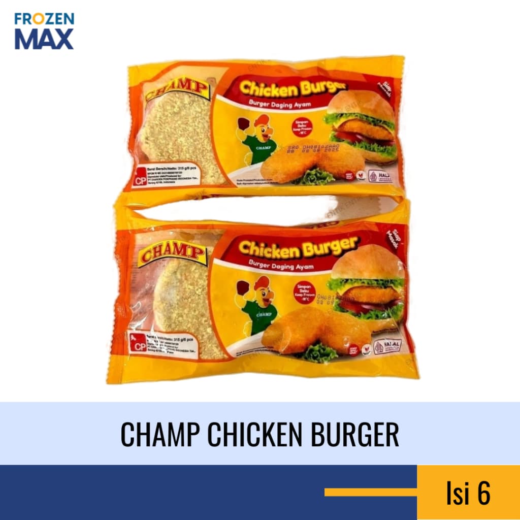 Burger Champ | Chicken Burger Isi 6 Pcs